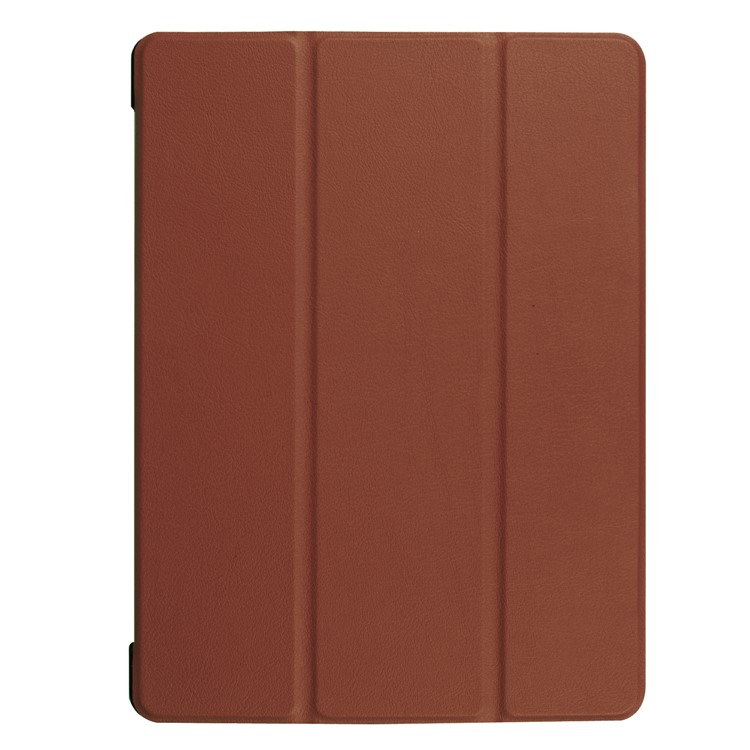 Tri-fold Leather Stand Cover for Huawei MediaPad M3 Lite 10 - Brown-2