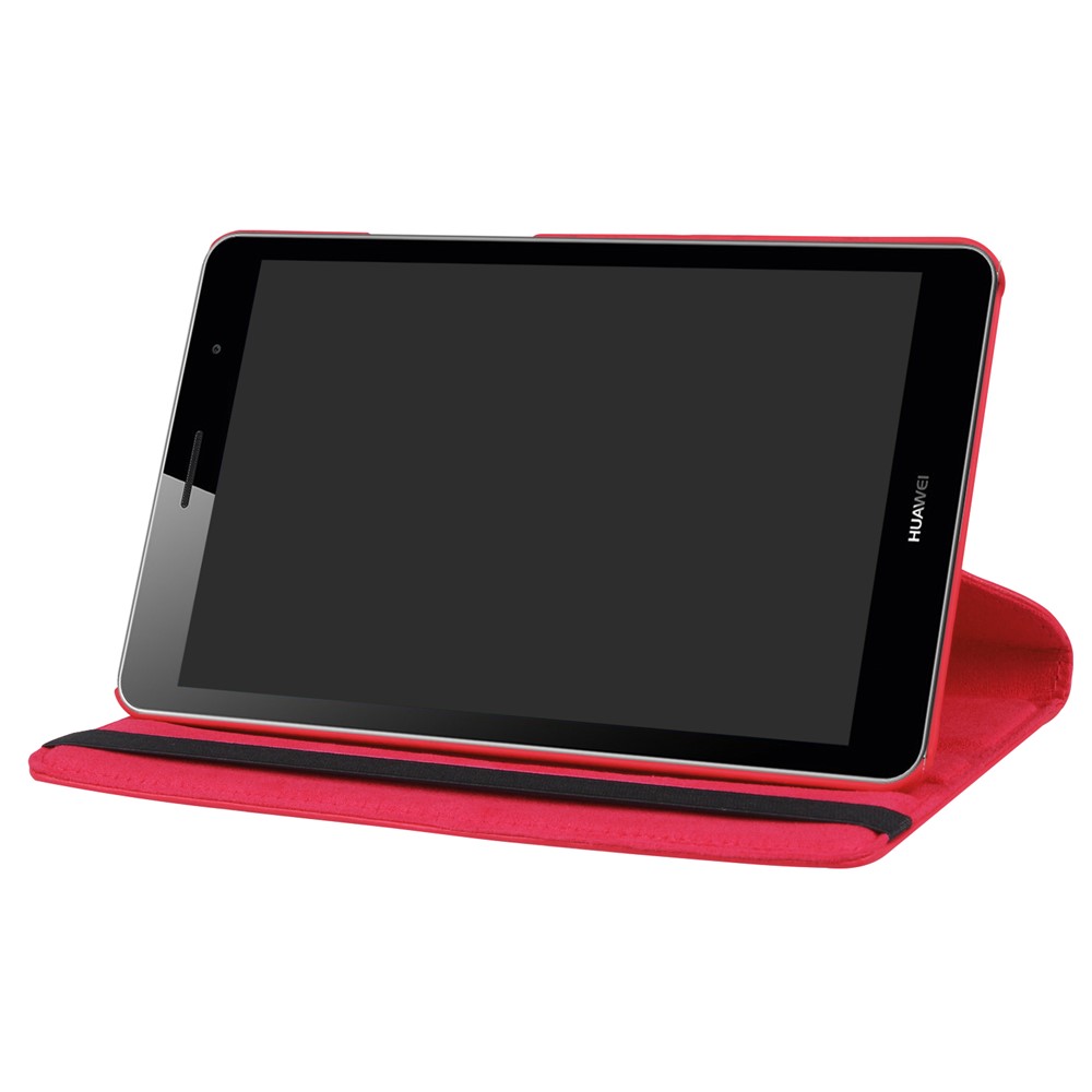 Litchi Skin Leather 360 Degree Rotary Stand Tablet Cover for Huawei MediaPad T3 8.0 - Red-5