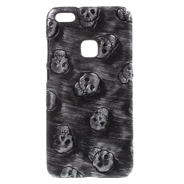 Leather Coated PC Back Phone Shell for Huawei P10 Lite - Skull / Grey-1