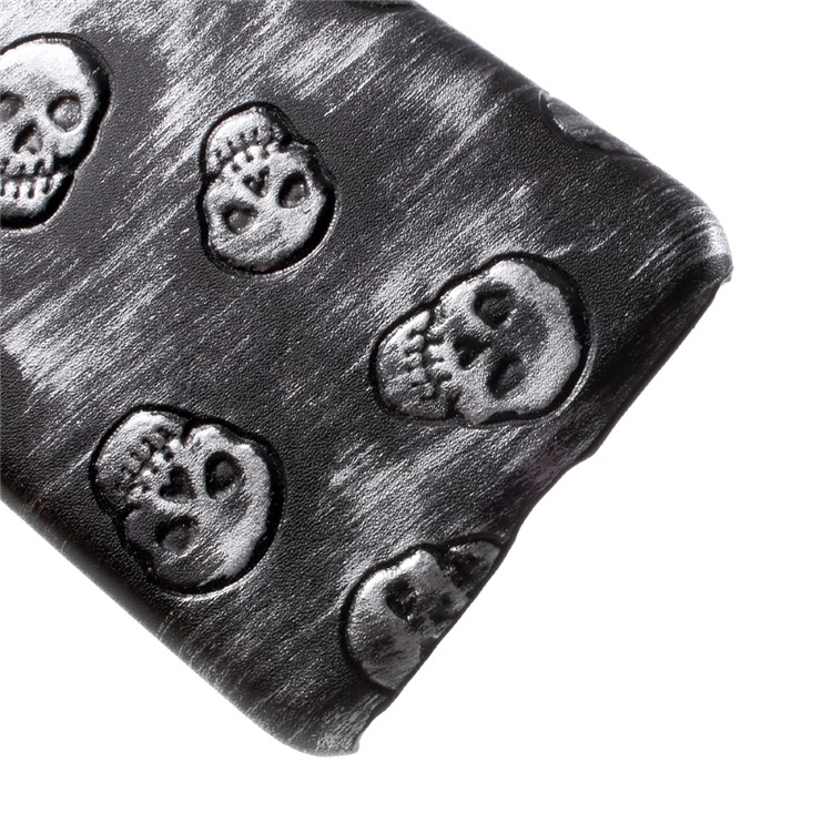 Leather Coated PC Back Phone Shell for Huawei P10 Lite - Skull / Grey-5