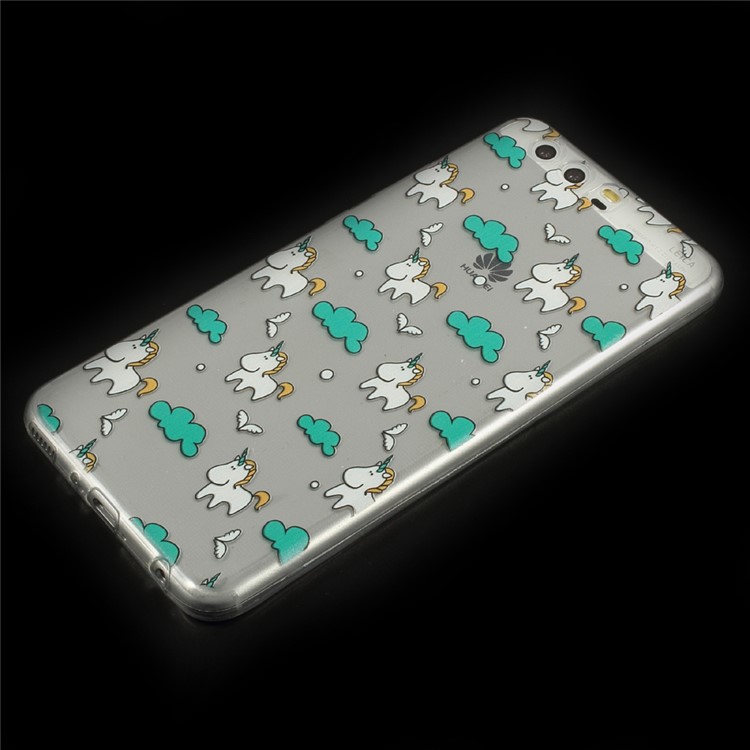 Ultra Thin Pattern Printing TPU Phone Cover for Huawei P10 Plus - Unicorns-1