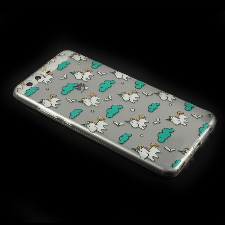Ultra Thin Pattern Printing TPU Phone Cover for Huawei P10 Plus - Unicorns-3