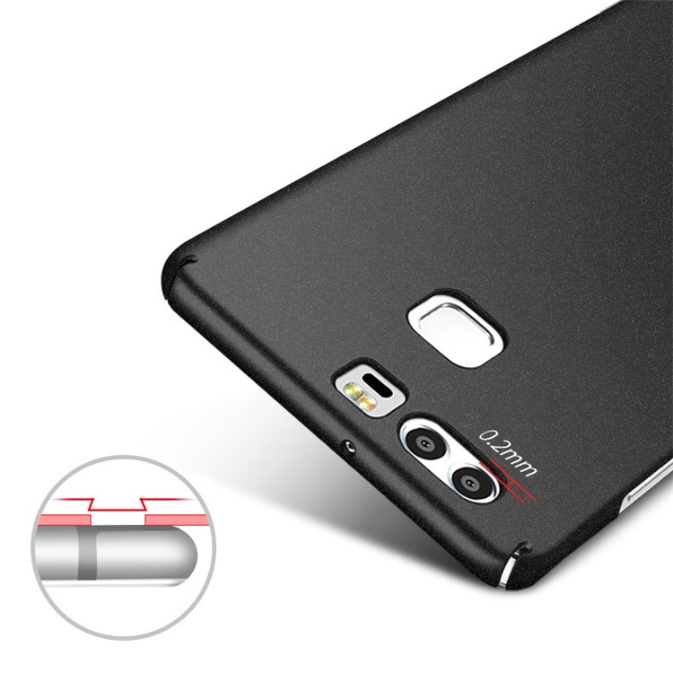 MSVII Ultra-thin Matte Anti-fingerprint Plastic Cover for Huawei P9 - Black-4