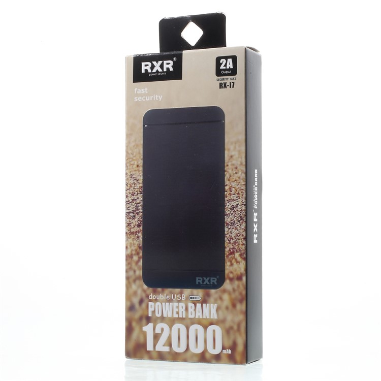 RXR RX-I7 12000mAh Dual USB Mobile Power Bank for Phones and Tablets - Black-11