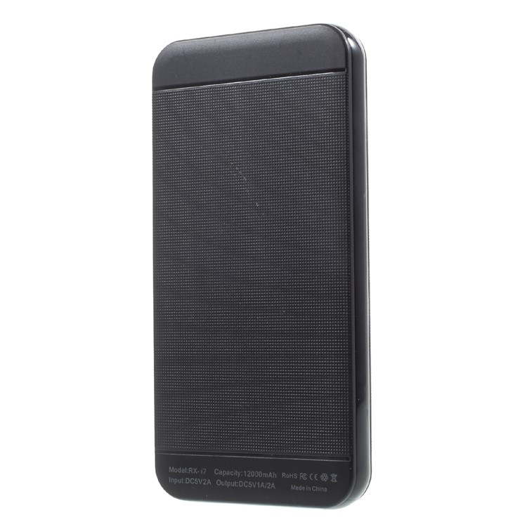 RXR RX-I7 12000mAh Dual USB Mobile Power Bank for Phones and Tablets - Black-4