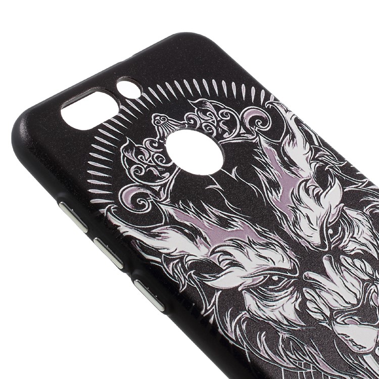 TPU Embossment Printing Pattern Phone Accessories Case for Huawei Nova 2 Plus - Dragons-4