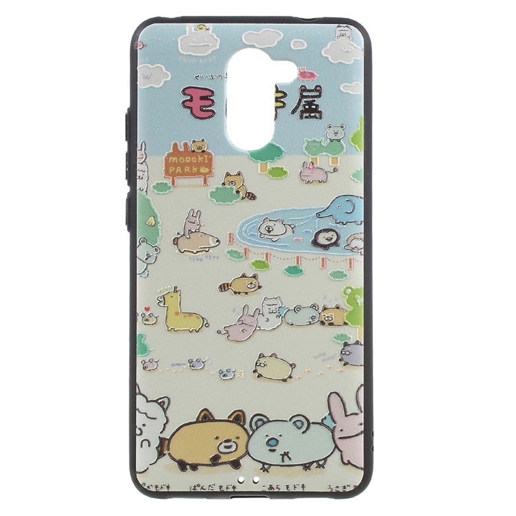 Soft Embossed Pattern Printing TPU Protective Case for Huawei Enjoy 7 Plus - Animals-1