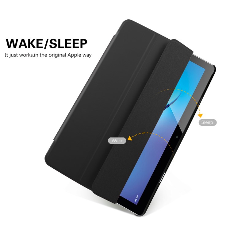 For Huawei MediaPad T3 8.0 Smart Tri-fold Stand Leather Flip Case - Black-2