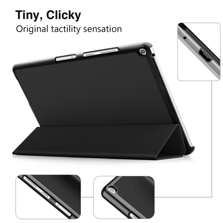For Huawei MediaPad T3 8.0 Smart Tri-fold Stand Leather Flip Case - Black-7