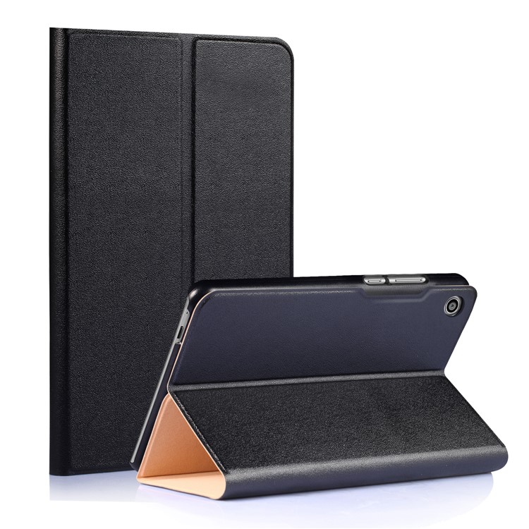 Sand-like Texture Stand Protective Leather Cover for Huawei MediaPad T3 8.0 - Black-1