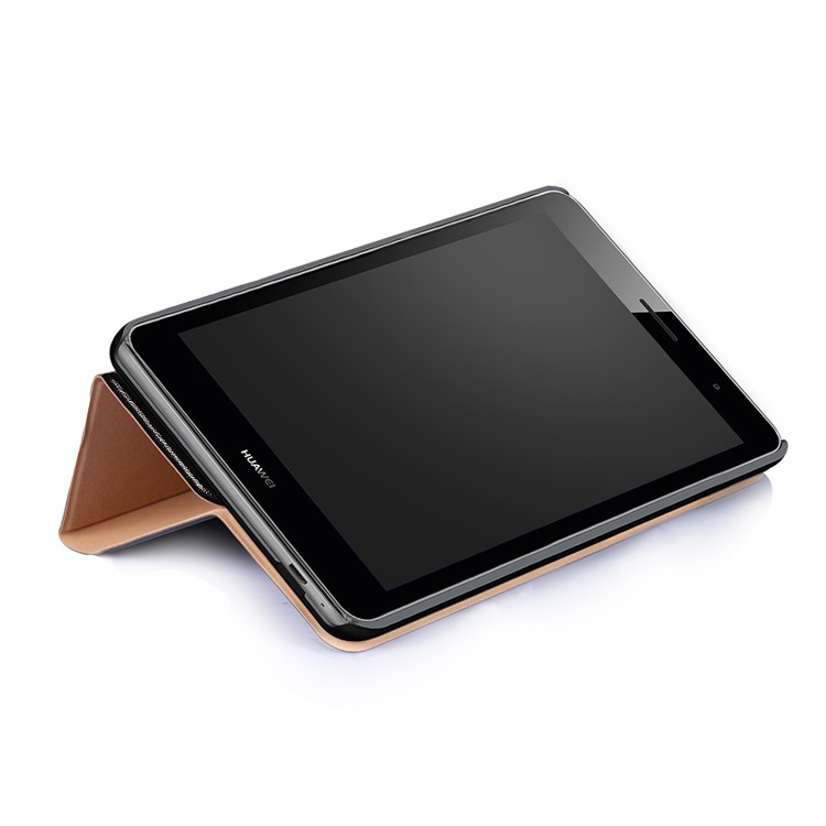 Sand-like Texture Stand Protective Leather Cover for Huawei MediaPad T3 8.0 - Black-7