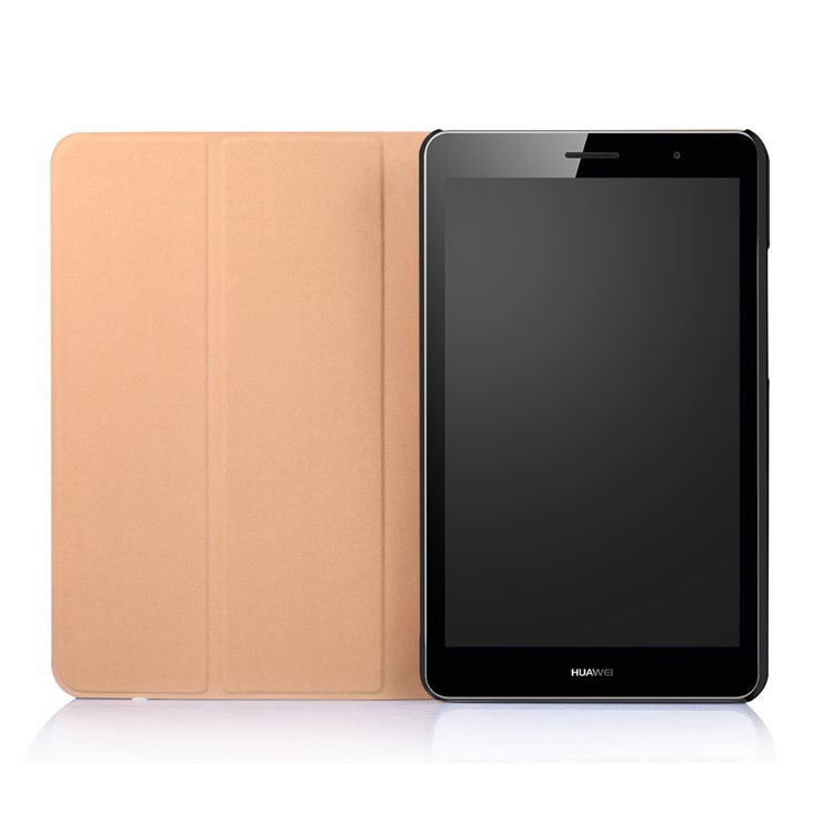 Sand-like Texture Stand Protective Leather Cover for Huawei MediaPad T3 8.0 - Black-8