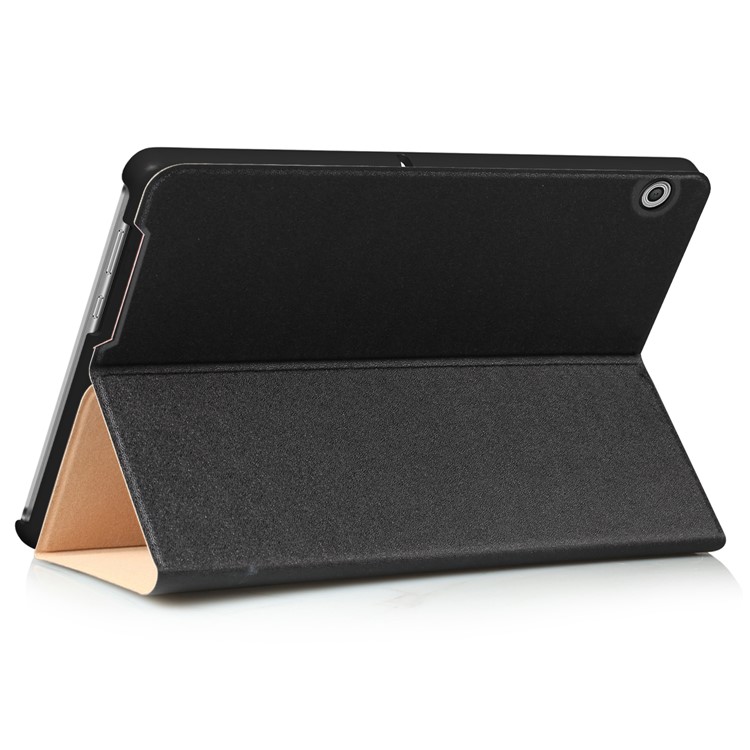 Sand-like Texture Stand Protective Leather Cover for Huawei MediaPad T3 10.0/Huawei Honor Play Pad 2 9.6-inch - Black-7