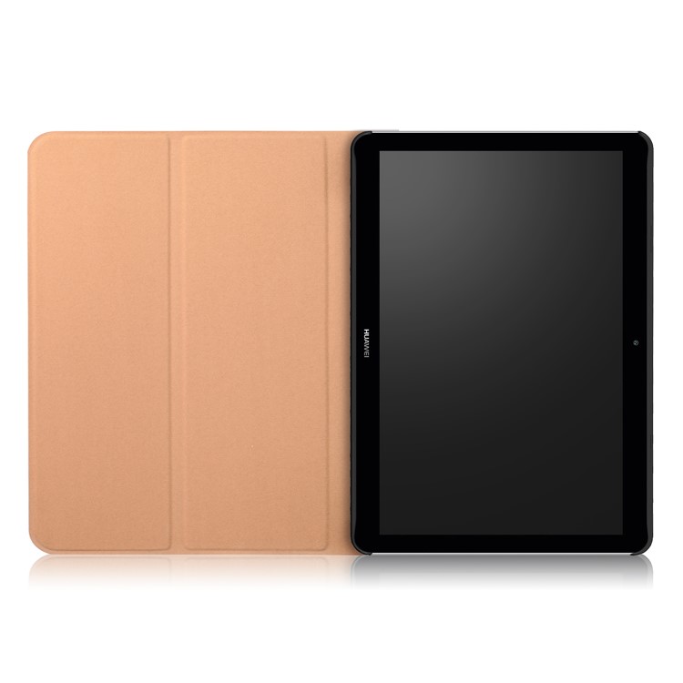 Sand-like Texture Stand Protective Leather Cover for Huawei MediaPad T3 10.0/Huawei Honor Play Pad 2 9.6-inch - Black-9