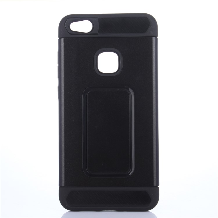 2-in-1 Carbon Fiber Texture PC + TPU Hybrid Casing for Huawei P10 Lite - Black-1