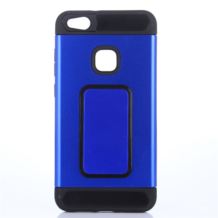 2-em-1 fibra de carbono textura PC + TPU híbrido Mobile Phone Shell para Huawei P10 Lite - azul-1