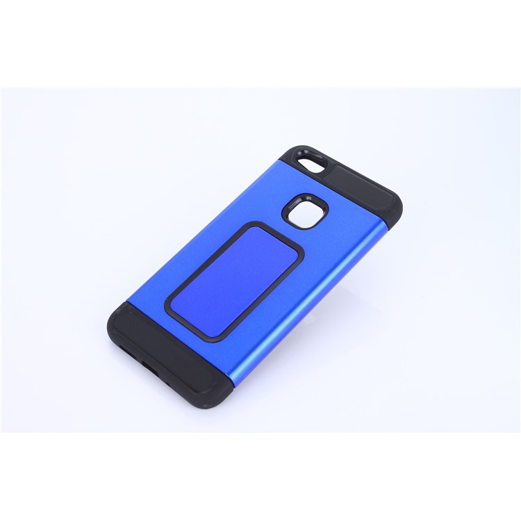2-em-1 fibra de carbono textura PC + TPU híbrido Mobile Phone Shell para Huawei P10 Lite - azul-3