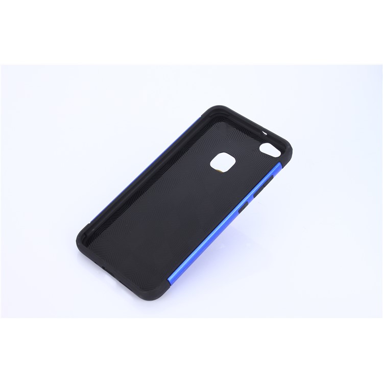 2-em-1 fibra de carbono textura PC + TPU híbrido Mobile Phone Shell para Huawei P10 Lite - azul-4