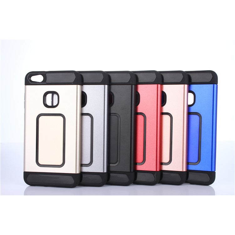 2-em-1 fibra de carbono textura PC + TPU híbrido Mobile Phone Shell para Huawei P10 Lite - azul-5