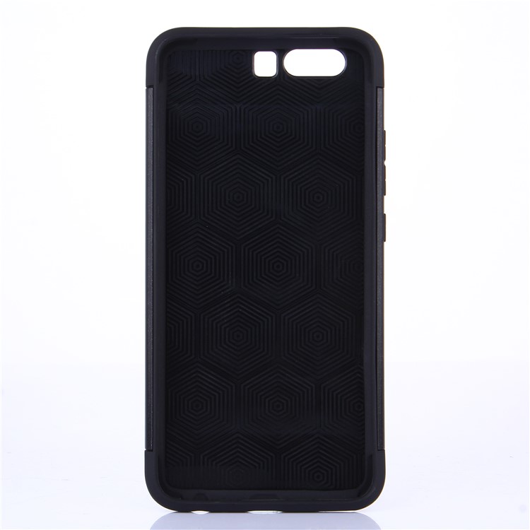 2-in-1 Carbon Fiber Texture PC + TPU Hybrid Casing for Huawei P10 - Black-2