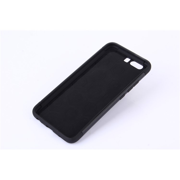 2-in-1 Carbon Fiber Texture PC + TPU Hybrid Casing for Huawei P10 - Black-3