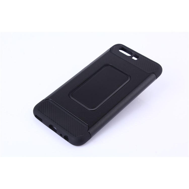 2-in-1 Carbon Fiber Texture PC + TPU Hybrid Casing for Huawei P10 - Black-4