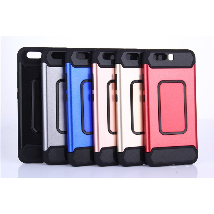 2-in-1 Carbon Fiber Texture PC + TPU Hybrid Casing for Huawei P10 - Black-5