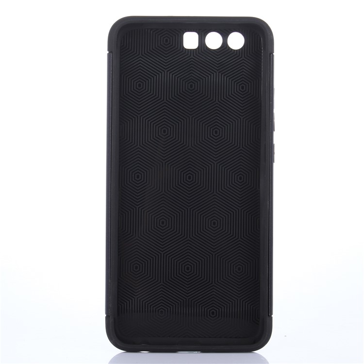 2-in-1 Carbon Fiber Texture PC + TPU Hybrid Casing for Huawei P10 Plus - Black-2