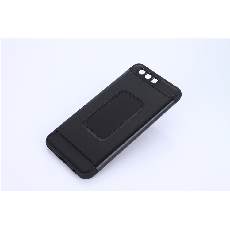 2-in-1 Carbon Fiber Texture PC + TPU Hybrid Casing for Huawei P10 Plus - Black-3