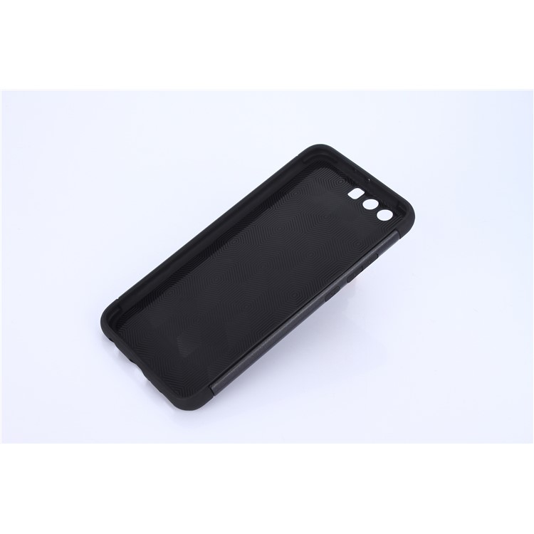 2-in-1 Carbon Fiber Texture PC + TPU Hybrid Casing for Huawei P10 Plus - Black-4