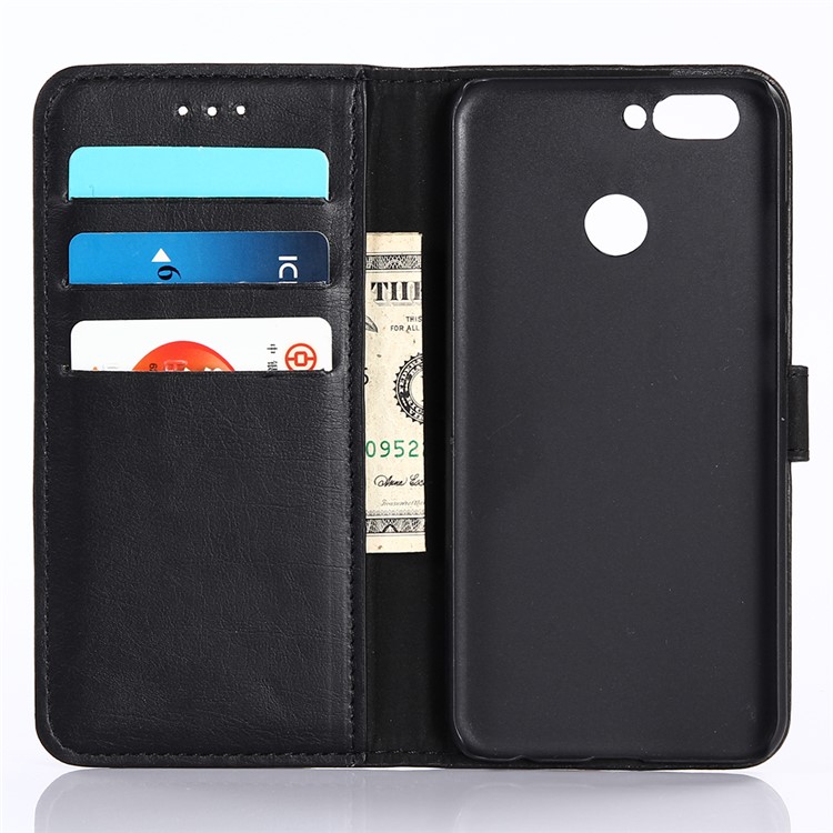 Crazy Horse Wallet Stand Leather Case for Huawei Nova 2 - Black-3