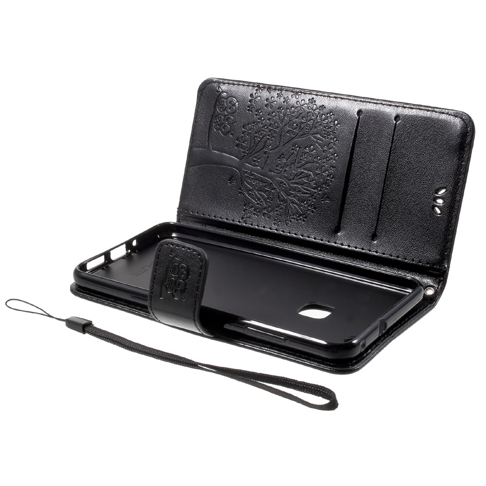 Imprint Tree Owl Magnetic Wallet Leather Stand Case for Huawei P10 Lite - Black-10