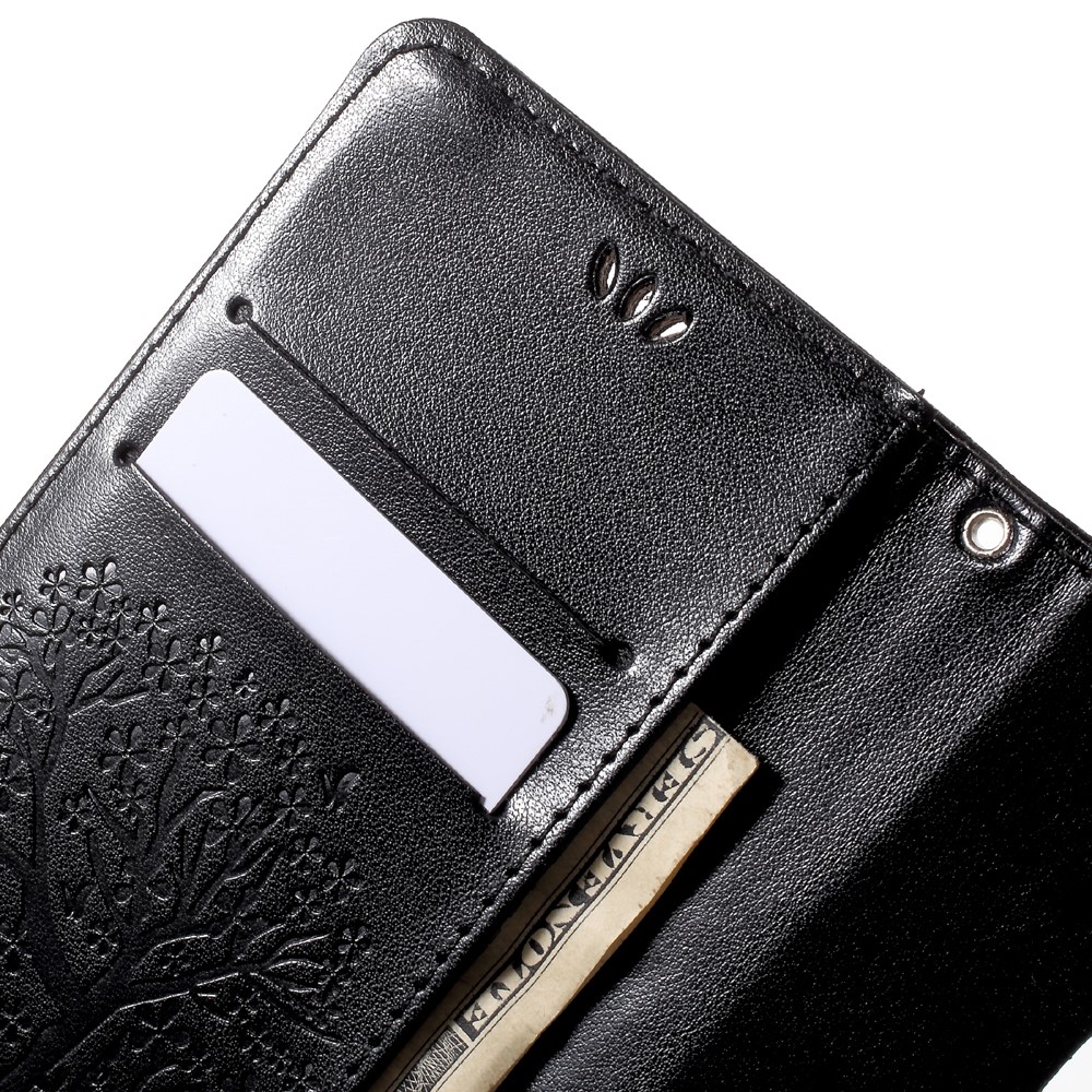 Imprint Tree Owl Magnetic Wallet Leather Stand Case for Huawei P10 Lite - Black-6