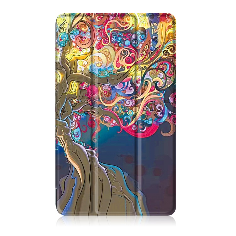 Pattern Printing Tri-fold Stand Smart Leather Case for Huawei Mediapad M3 Lite 8.0 (8 Inch) - Beautiful Tree-2