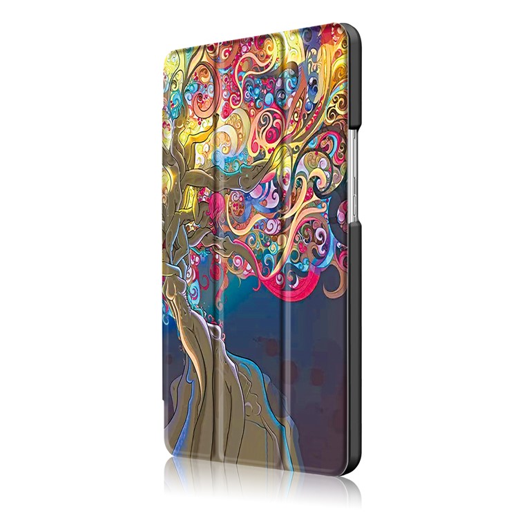 Pattern Printing Tri-fold Stand Smart Leather Case for Huawei Mediapad M3 Lite 8.0 (8 Inch) - Beautiful Tree-4
