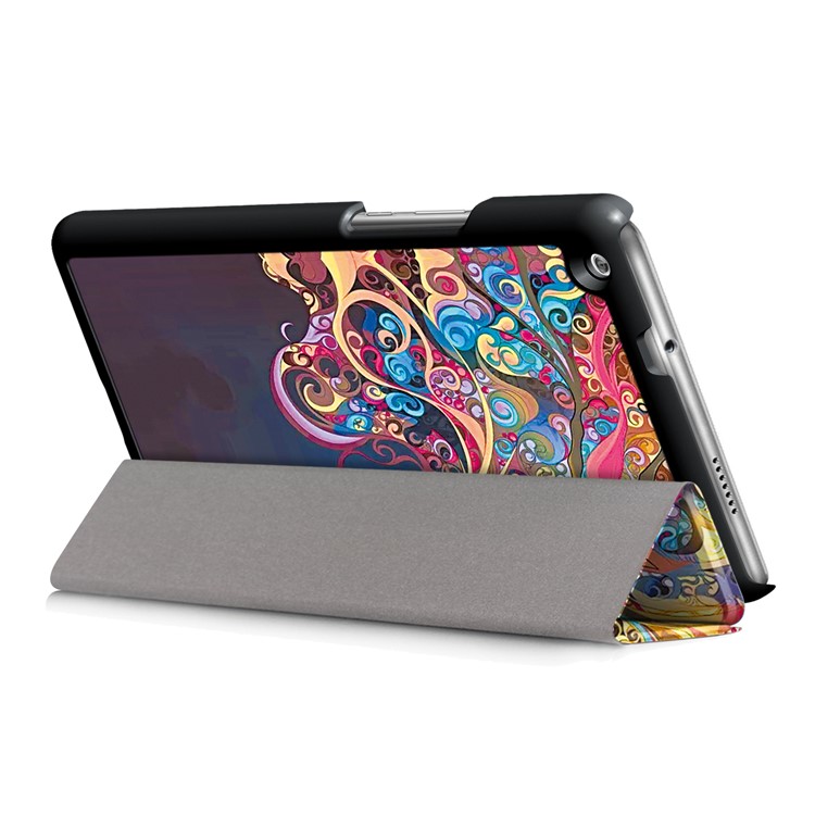 Pattern Printing Tri-fold Stand Smart Leather Case for Huawei Mediapad M3 Lite 8.0 (8 Inch) - Beautiful Tree-5