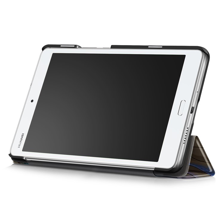 Pattern Printing Tri-fold Stand Smart Leather Case for Huawei Mediapad M3 Lite 8.0 (8 Inch) - Beautiful Tree-6