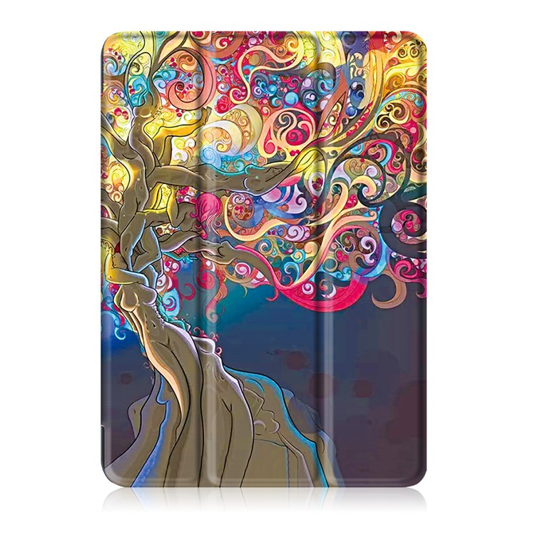 Pattern Printing Tri-fold Leather Flip Cover Shell with Stand for Huawei MediaPad M3 Lite 10 (10.1 Inch) - Beautiful Tree-2