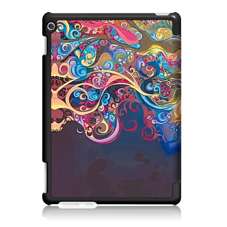 Pattern Printing Tri-fold Leather Flip Cover Shell with Stand for Huawei MediaPad M3 Lite 10 (10.1 Inch) - Beautiful Tree-3