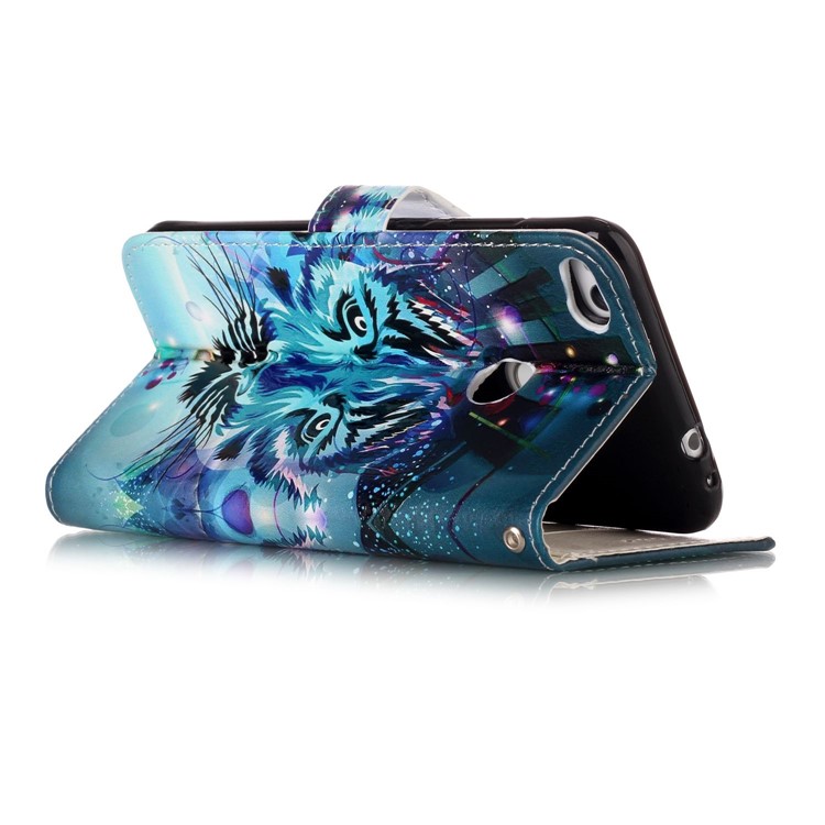 Pattern Printing Embossed Glossy Leather Protective Phone Case for Huawei P8 Lite (2017) / Honor 8 Lite - Tiger-7