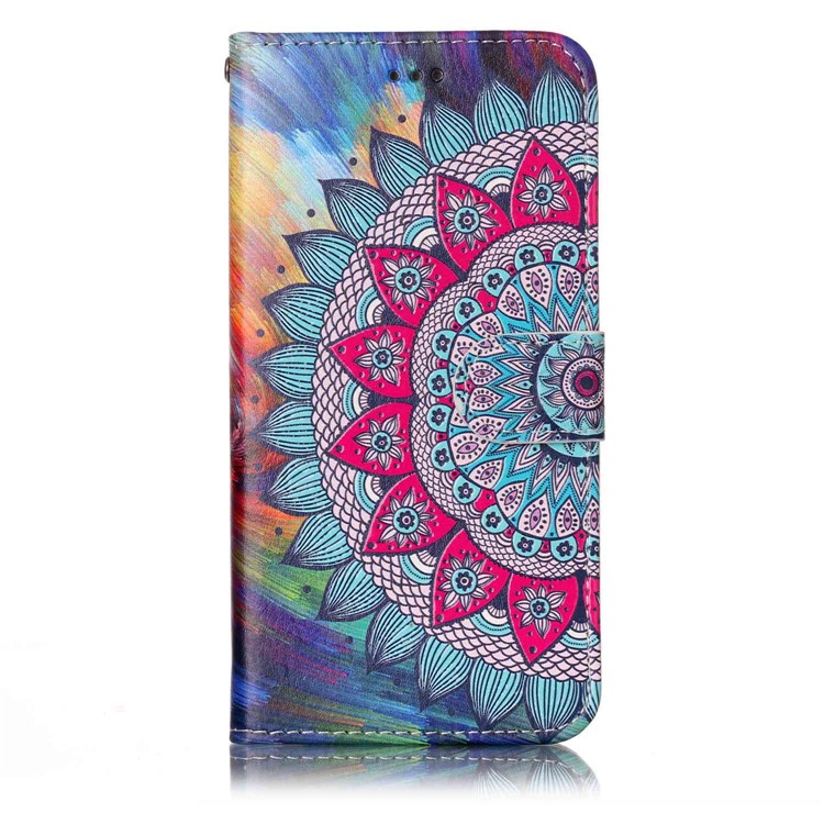 Pattern Printing Embossed PU Leather Casing for Huawei P8 Lite (2017) / Honor 8 Lite - Flower-3