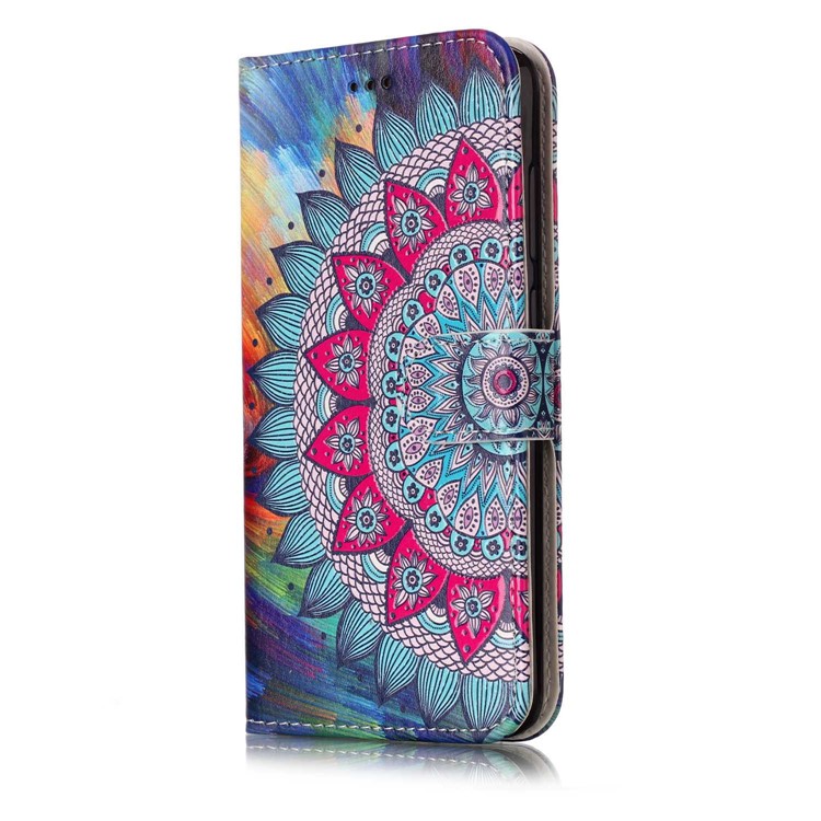 Pattern Printing Embossed PU Leather Casing for Huawei P8 Lite (2017) / Honor 8 Lite - Flower-5