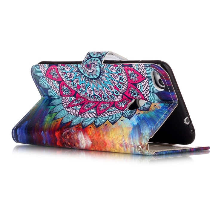 Pattern Printing Embossed PU Leather Casing for Huawei P8 Lite (2017) / Honor 8 Lite - Flower-7