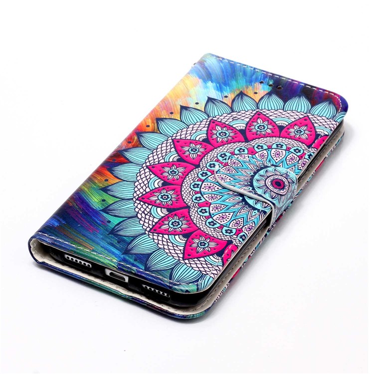 Pattern Printing Embossed PU Leather Casing for Huawei P8 Lite (2017) / Honor 8 Lite - Flower-8
