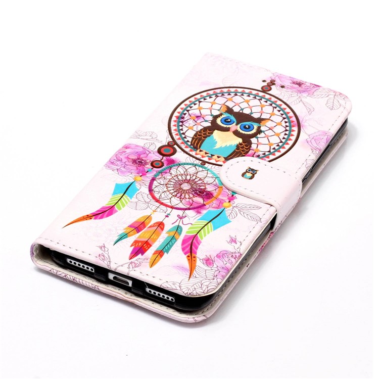 Pattern Printing Embossment Leather Mobile Phone Case for Huawei P8 Lite (2017) / Honor 8 Lite - Owl and Feather-8