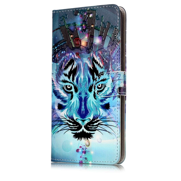 Pattern Printing Embossed Leather Protective Phone Case for Huawei P10 Plus - Tiger-5