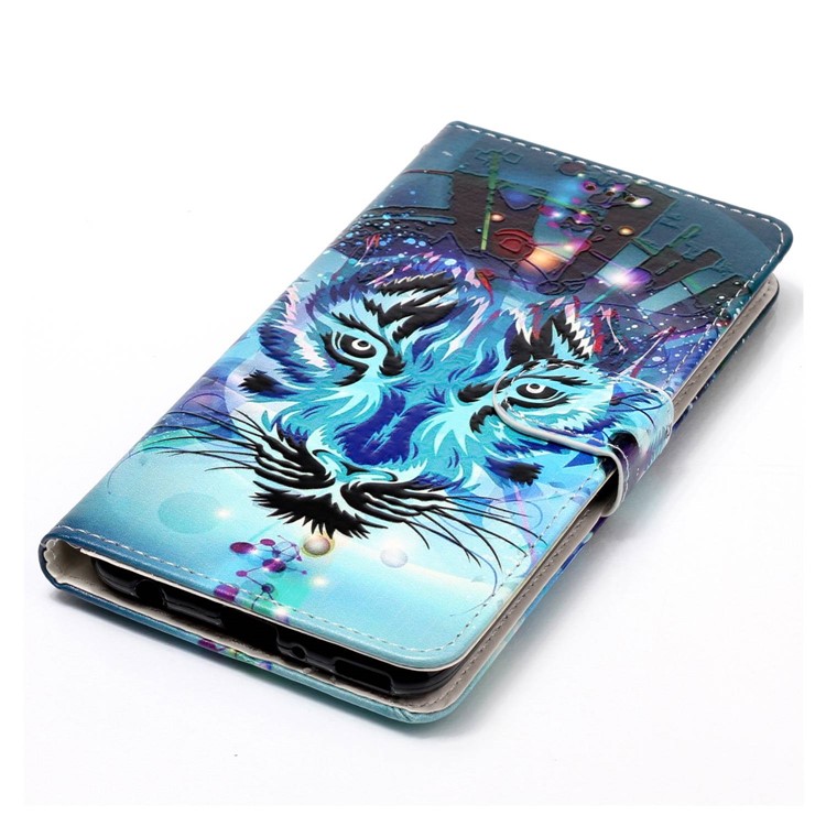 Pattern Printing Embossed Leather Protective Phone Case for Huawei P10 Plus - Tiger-8