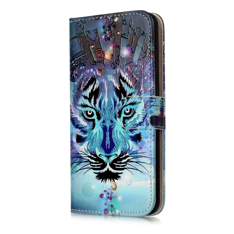 Pattern Printing Embossed Leather Protective Phone Case for Huawei P10 Lite - Tiger-5