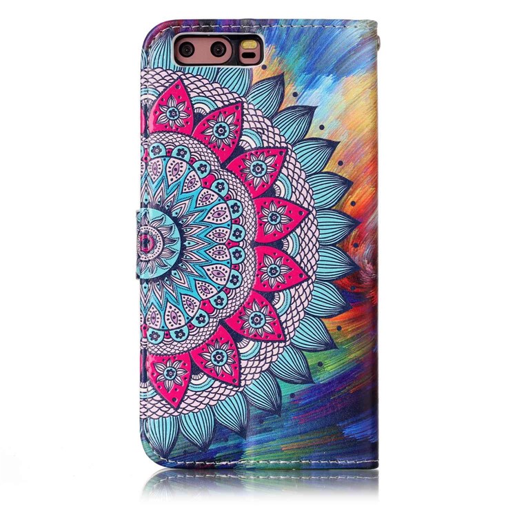 Impressão de padrões em relevo PU Leather Casing para Huawei P10 - flor-4