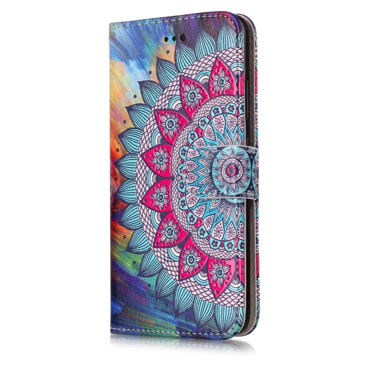 Impressão de padrões em relevo PU Leather Casing para Huawei P10 - flor-5